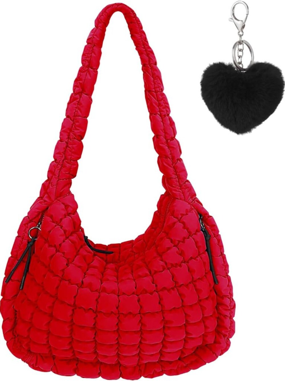 Large Quilted Tote Bag, Crossbody Puffer Bags Shoulder Purse